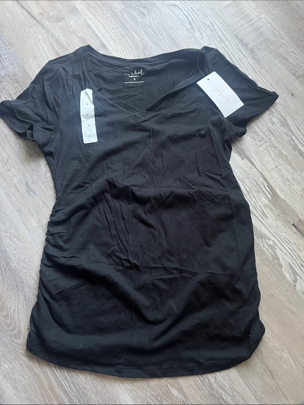 Isabel Maternity by Ingrid & Isabel Black V-Neck Short Sleeve Tee